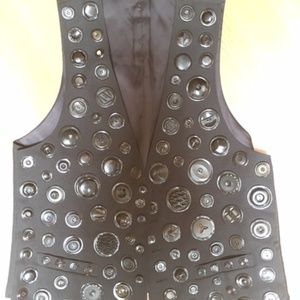Dianne Vetromile black button vest vintage size 42